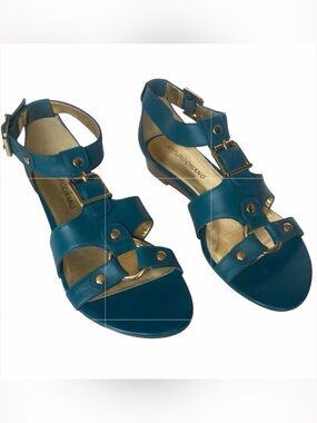 ARTURO CHIANG AT-SYLVIA Teal Vechetta Slingback Sandals Women's Size 6M NWOT